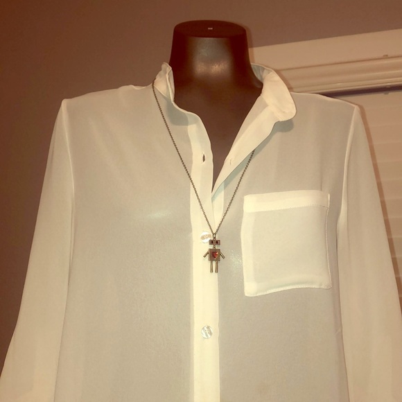 Gold robot of love necklace - Picture 2 of 2